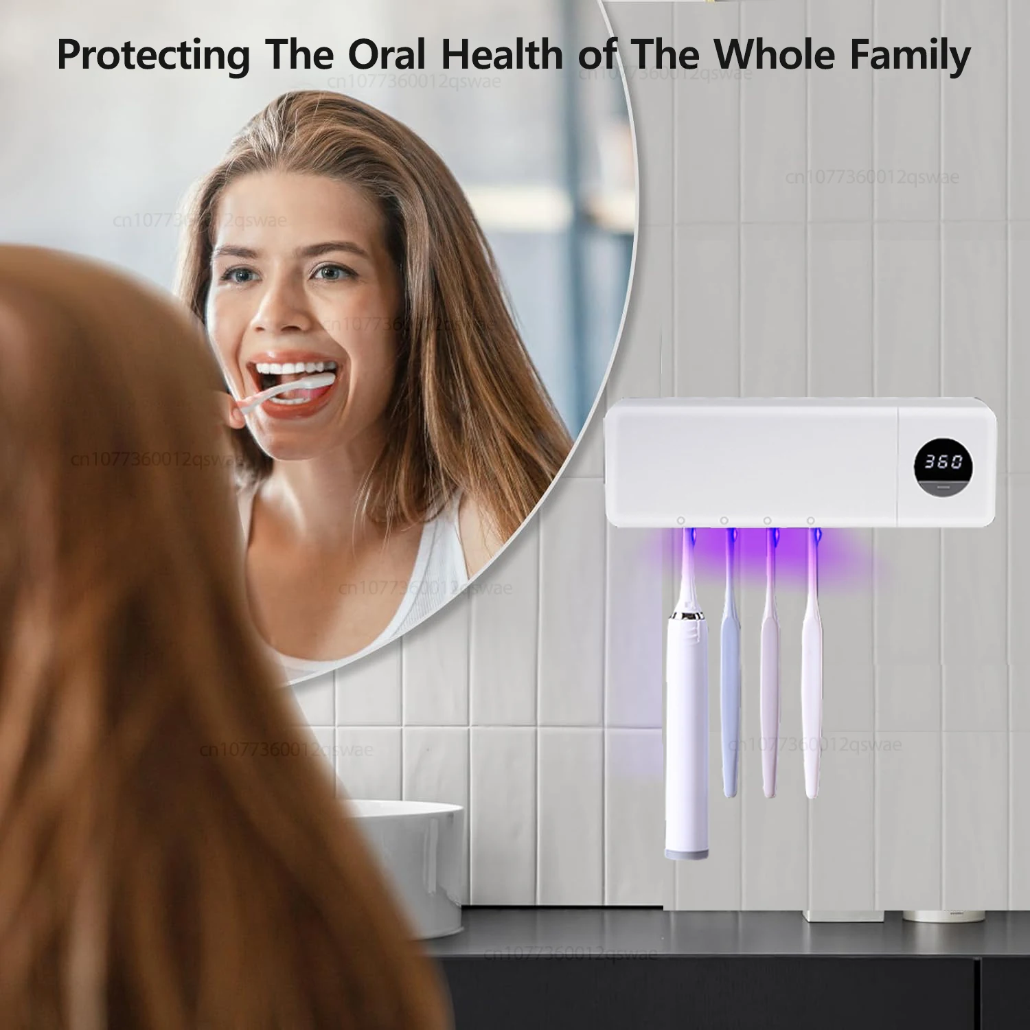 UV Toothbrush Sanitizer UV Light Cleaning Holder Toothbrush Smart Cleaner with Light Clean Air Drying Bathroom Wall Mount Holder thumbnail 3