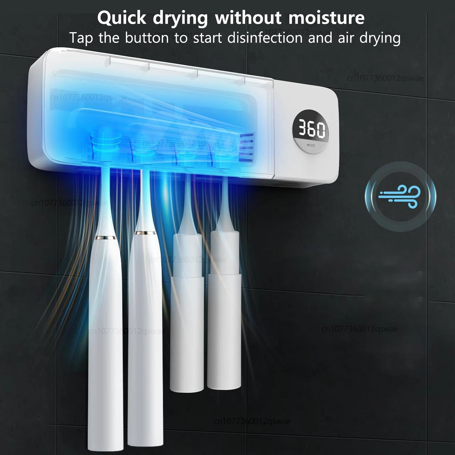 UV Toothbrush Sanitizer UV Light Cleaning Holder Toothbrush Smart Cleaner with Light Clean Air Drying Bathroom Wall Mount Holder thumbnail 4