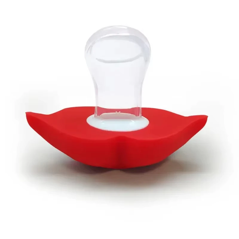 Red Lips Baby Pacifier Soft Breathable Silicone Nighttime Sleep Aid Flat Design Reborn Newborn Essential Baby Accessory thumbnail 4