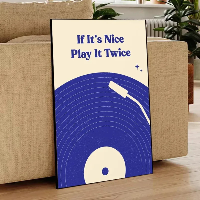 Retro Vinyl Record Print Mid Century Music Minimal Pastel Poster Colorful Wall Art Trendy Minimalist Turntable Home Room Decor thumbnail 3