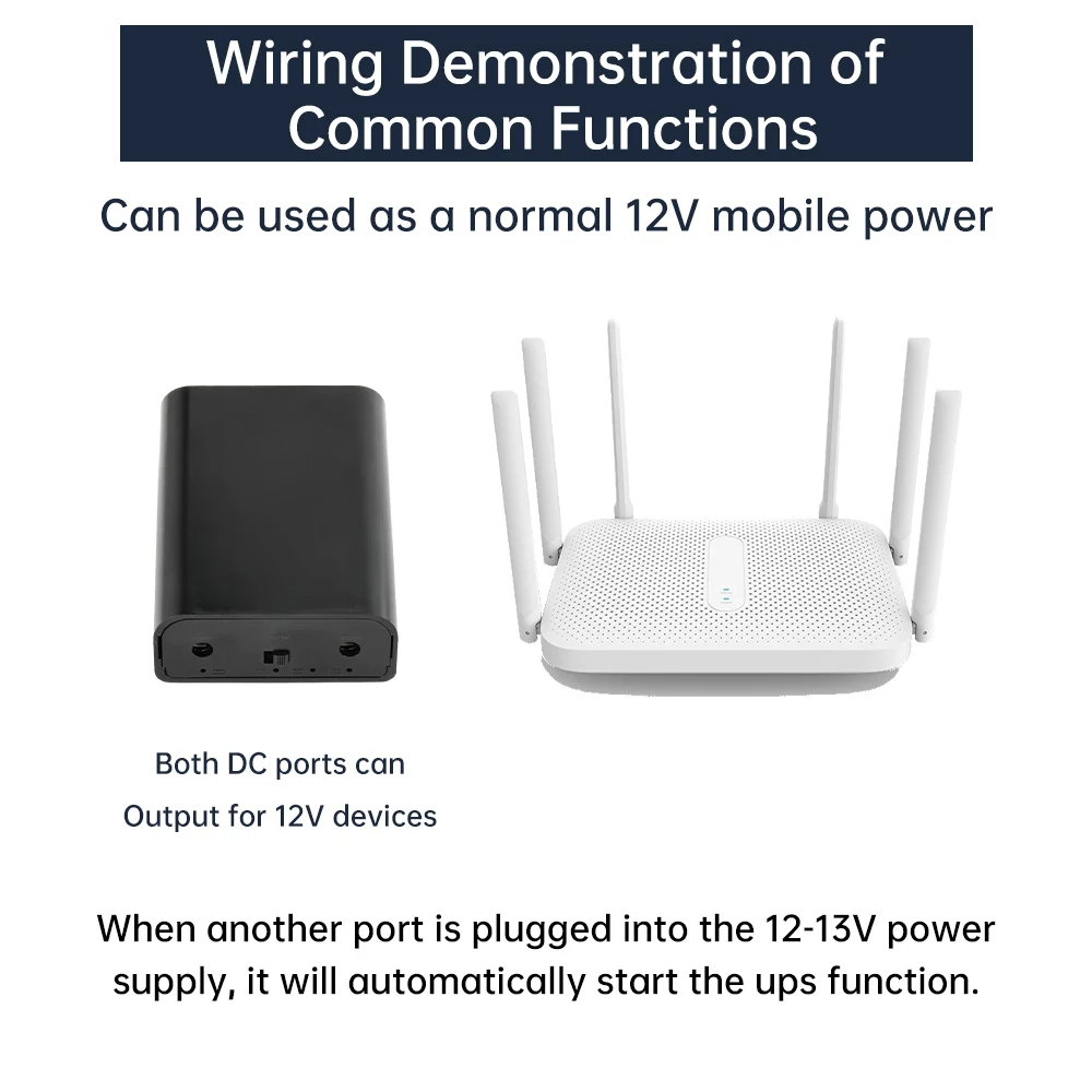 DC 12V Output 3x 18650 Battery UPS DIY Power Bank Box for Router Cellphone Tablet Modem CCTV Camera thumbnail 4