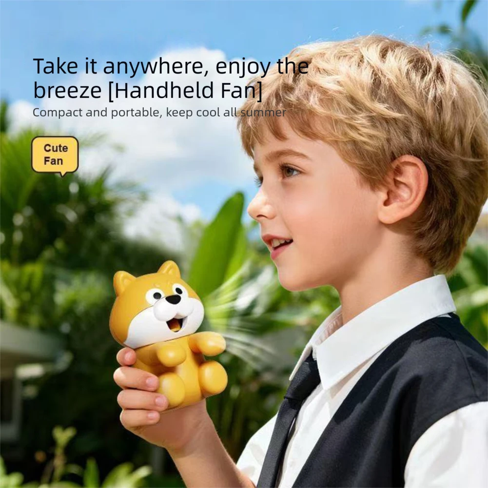 Mini Clip-On Fan Cup Bowl Air-Blowing Cooling Attachment Dog-Shaped Cute Cartoon Design Food Cooler Robot Children Like Gift thumbnail 3