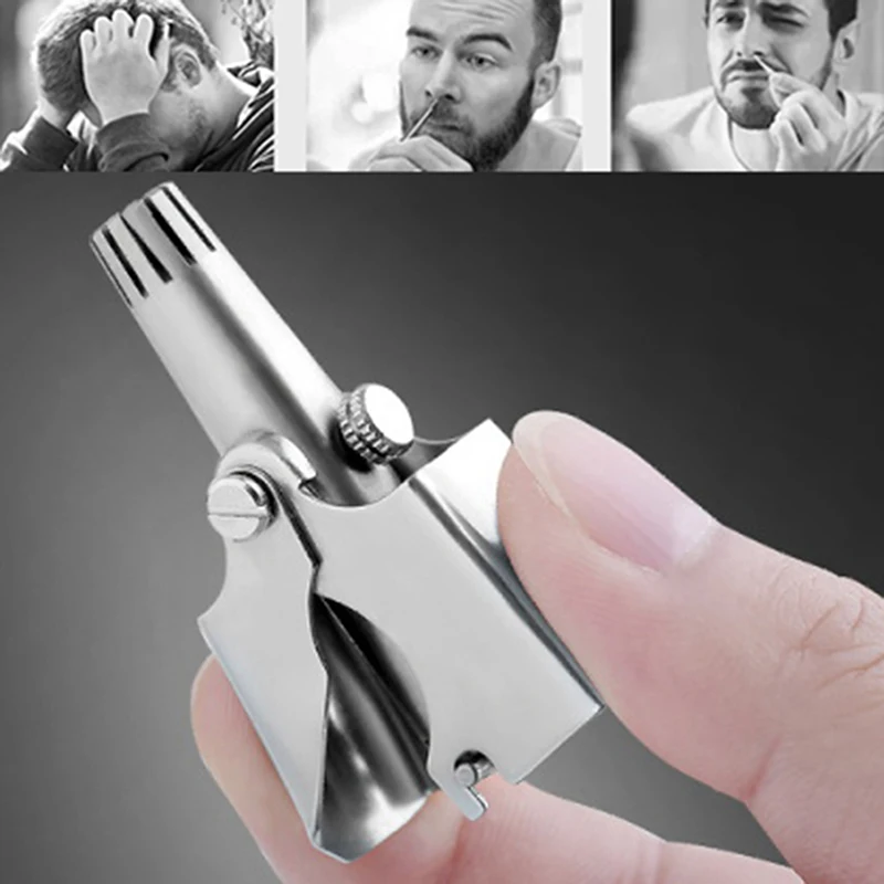 Nose Trimmer Stainless Steel Manual Razor Shaver For Men Nose Ear Vibrissa Grooming Facial Hair Cutting Tool thumbnail 3