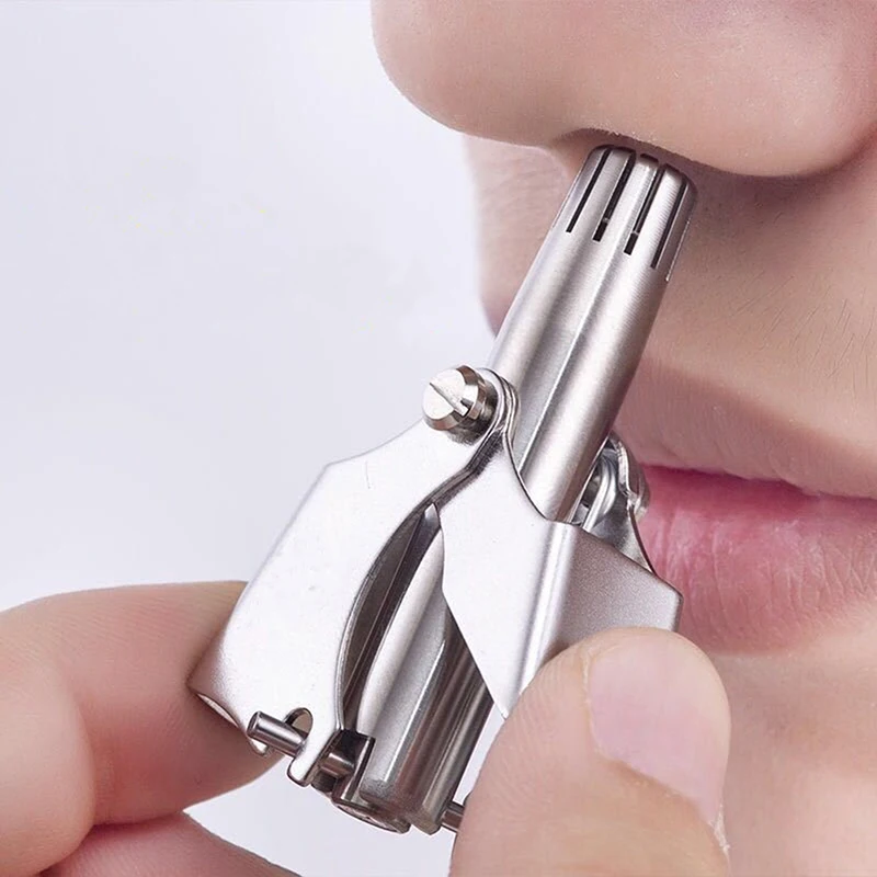 Nose Trimmer Stainless Steel Manual Razor Shaver For Men Nose Ear Vibrissa Grooming Facial Hair Cutting Tool
