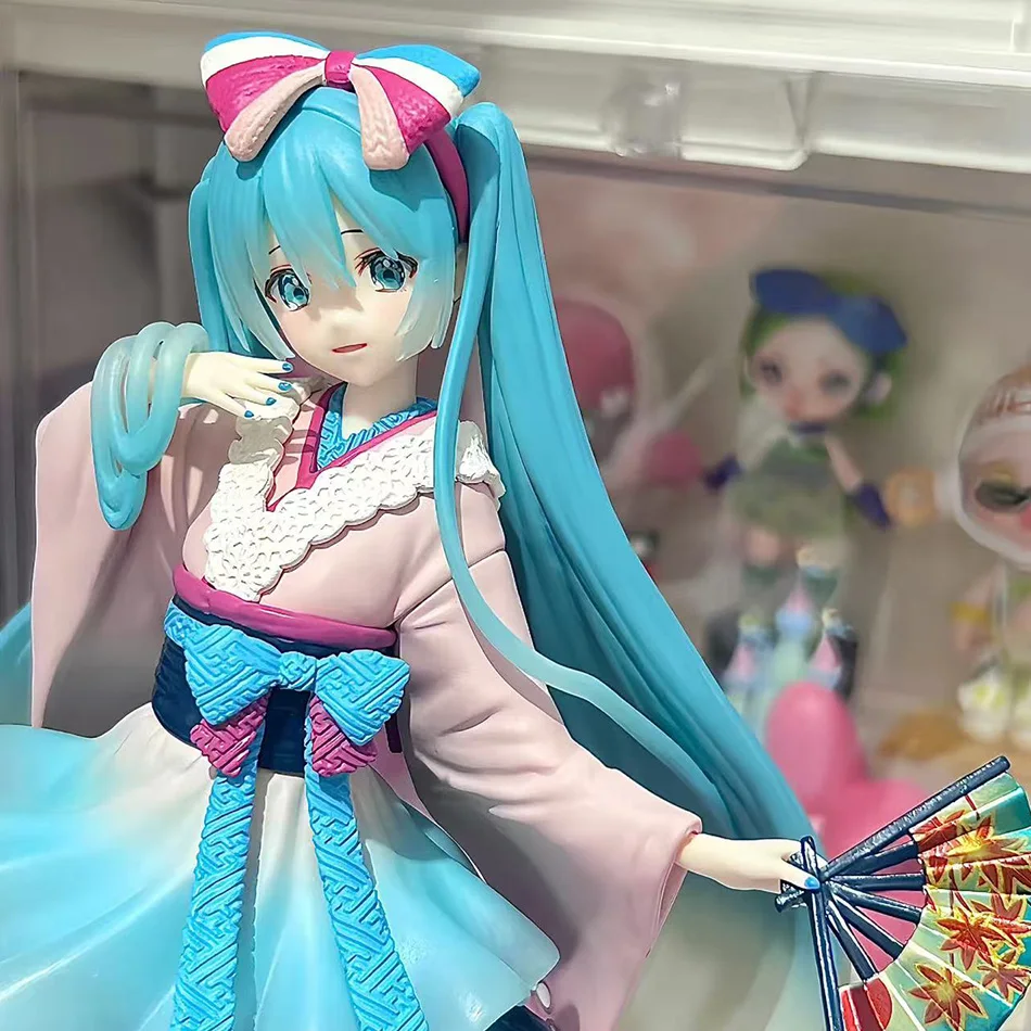 Hatsune Miku Desktop Cute Action Figure 18cm Neko T-Shirt Ver. Anime Figurine Kawaii Girl Model Toy Gift thumbnail 6