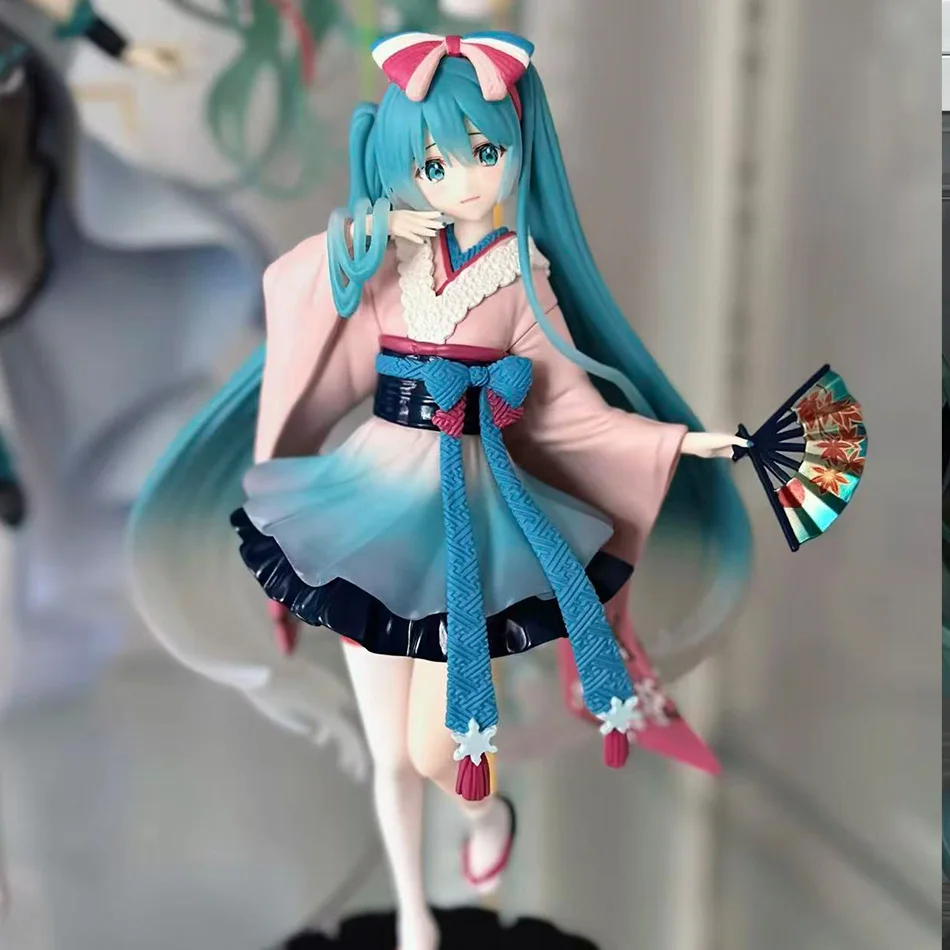 Hatsune Miku Desktop Cute Action Figure 18cm Neko T-Shirt Ver. Anime Figurine Kawaii Girl Model Toy Gift thumbnail 4