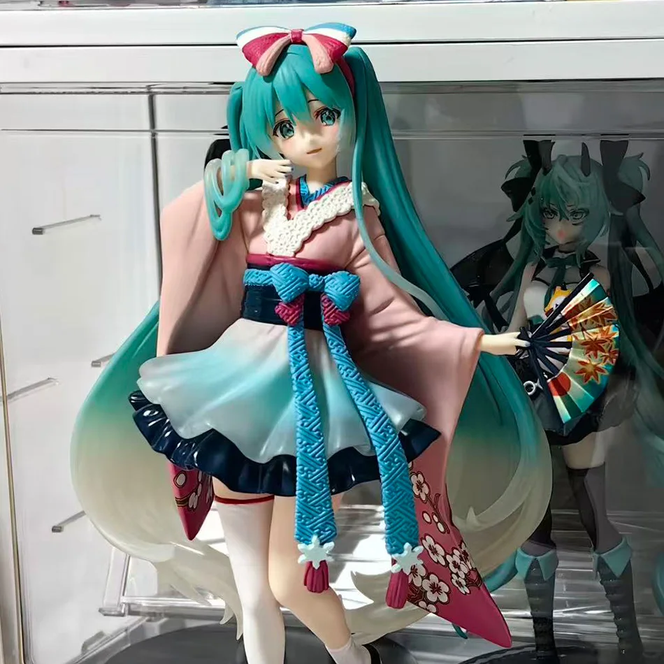 Hatsune Miku Desktop Cute Action Figure 18cm Neko T-Shirt Ver. Anime Figurine Kawaii Girl Model Toy Gift thumbnail 3