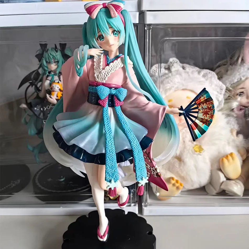 Hatsune Miku Desktop Cute Action Figure 18cm Neko T-Shirt Ver. Anime Figurine Kawaii Girl Model Toy Gift thumbnail 2