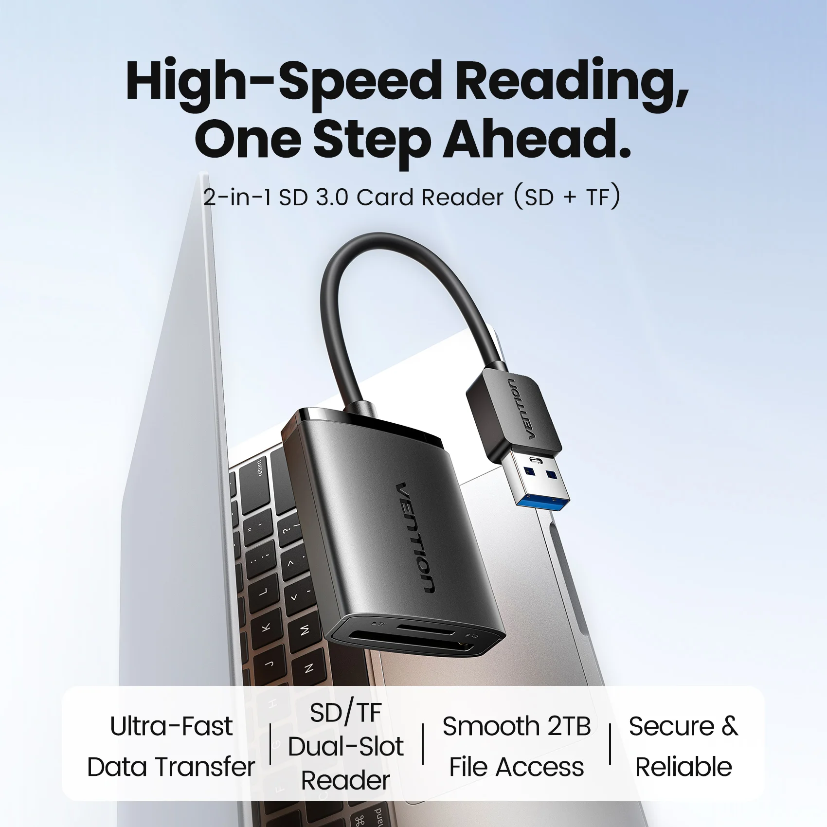 Vention USB 3.0 Card Reader OTG Type C to SD TF Memory Card Adapter 2TB Max for Laptop PC MacBook Phone USB 3.0 SD Card Reader thumbnail 2