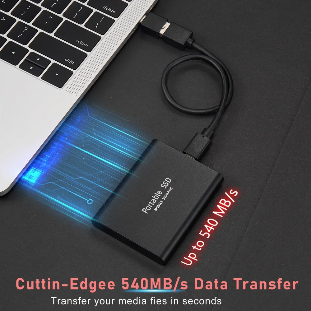 16TB Large Capacity External Hard Drive Quiet Operation Mobile Storage SSD USB3.2 Type-C High Speed Solid Stae Disk For PC MAC thumbnail 3