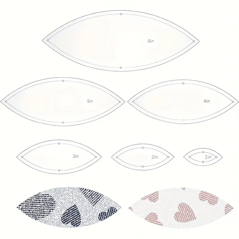 6Pcs Oval Acrylic Quilting Template Set Embroidery handmade Transparent Ruler Stencil for Sewing Scrapbooking Crafting Tools thumbnail 3