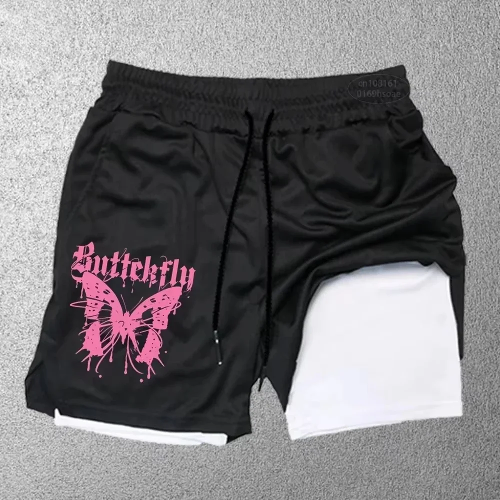 Men's Fashion Printed Performance Shorts, Gym Casual Sports Shorts, Training Running 2-in-1 Mesh Sports Shorts thumbnail 6
