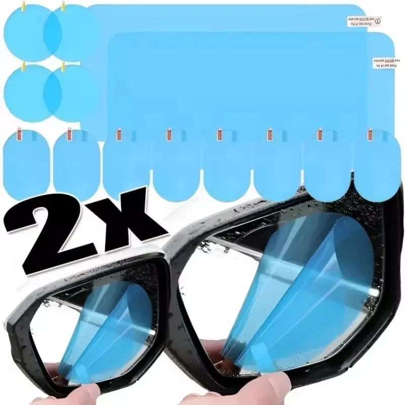 Car Rearview Mirror Protective Film Side Windows Sticker Anti Fog Glare Rainproof Waterproof Auto Mirror Film Clear Nano Sticker thumbnail 2
