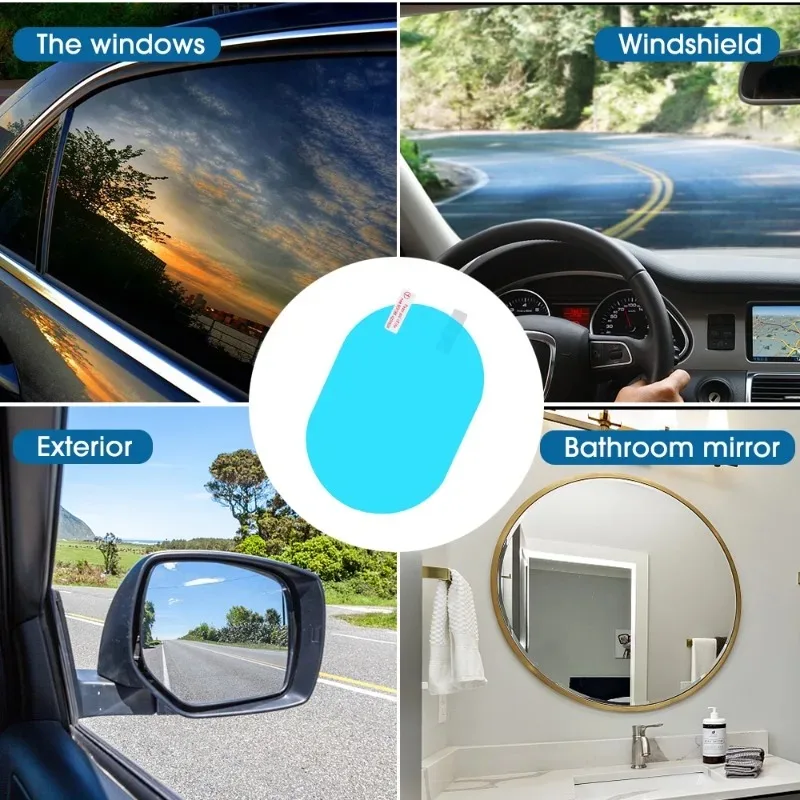 Car Rearview Mirror Protective Film Side Windows Sticker Anti Fog Glare Rainproof Waterproof Auto Mirror Film Clear Nano Sticker thumbnail 6