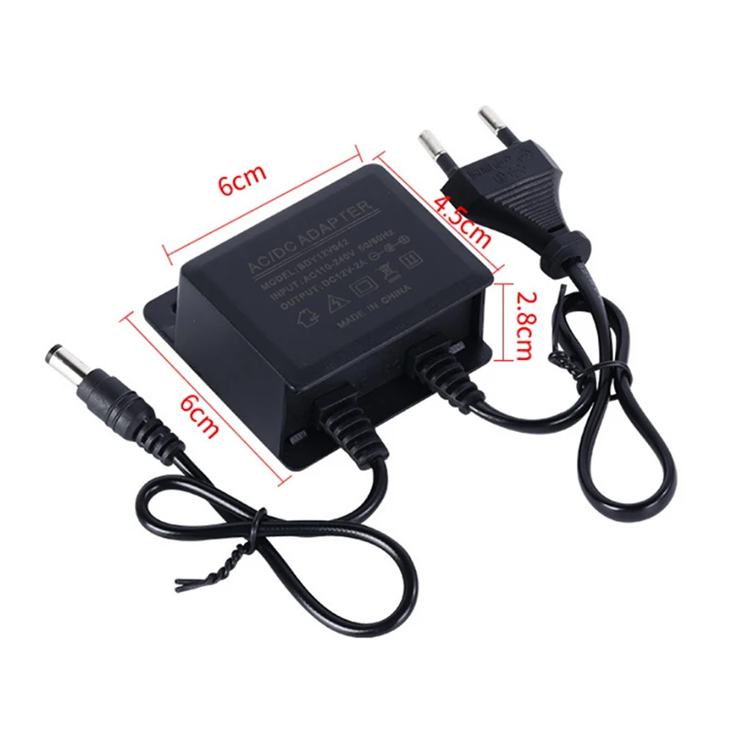 New Waterproof EU/US Plug Power Adapter DC12V 2A For CCTV Security Surveillance AHD Camera Charger NVR DVR Input AC100V-240V thumbnail 6