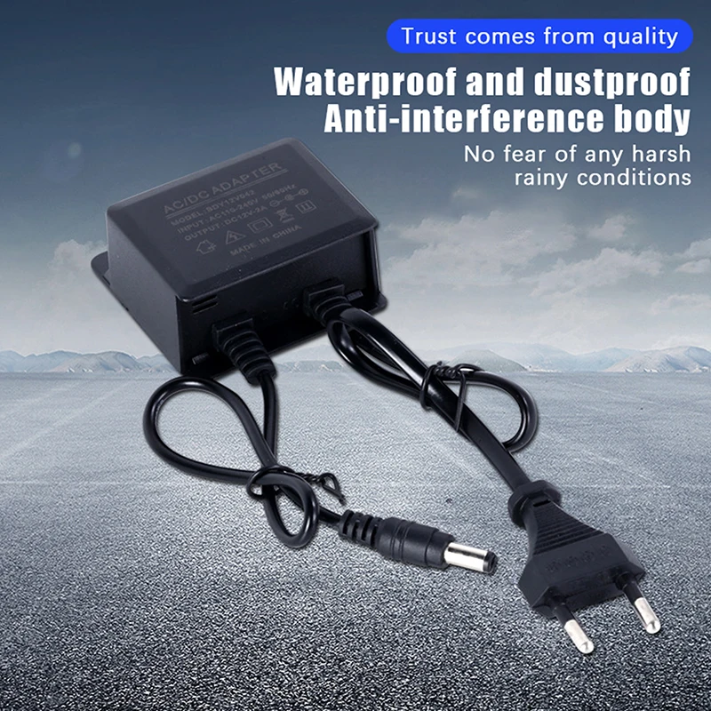 New Waterproof EU/US Plug Power Adapter DC12V 2A For CCTV Security Surveillance AHD Camera Charger NVR DVR Input AC100V-240V thumbnail 5