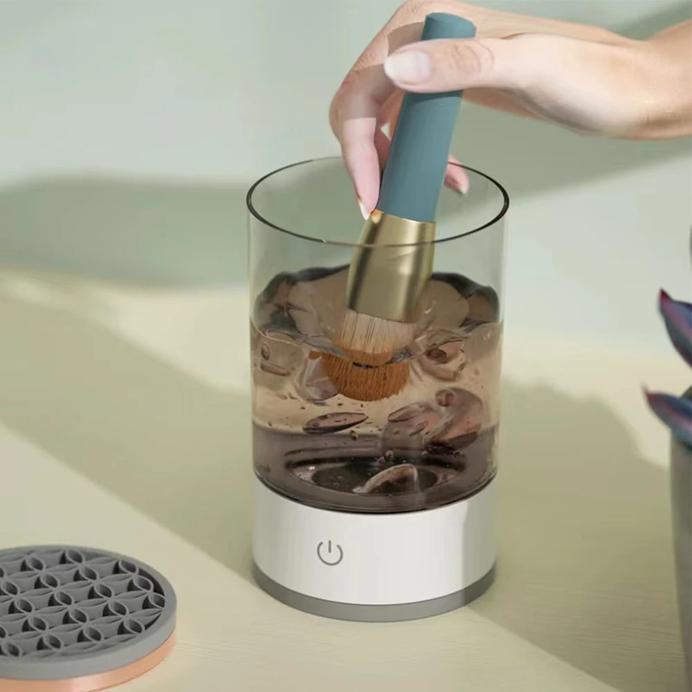 Makeup Brush Cleaner Machine USB Powered Electric Make-Up Brush Cleaner Dryer Dust-Proof for All Size Beauty Makeup Brushes Set thumbnail 2