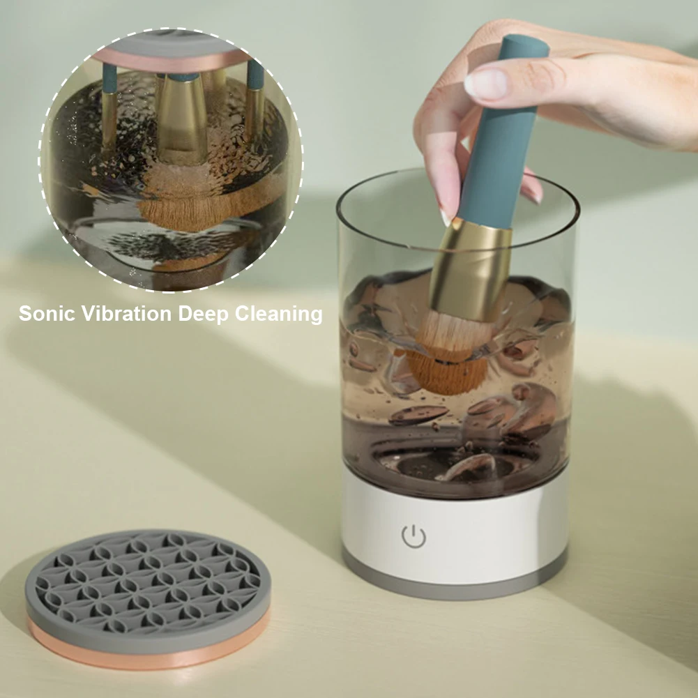 Makeup Brush Cleaner Machine USB Powered Electric Make-Up Brush Cleaner Dryer Dust-Proof for All Size Beauty Makeup Brushes Set thumbnail 4