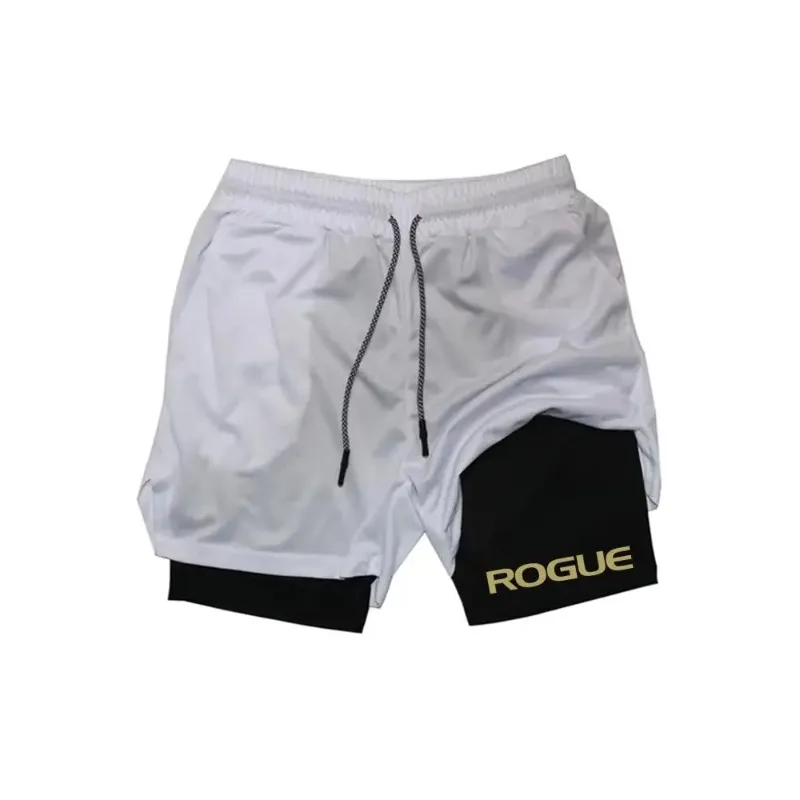 Men's Running Shorts 2-In-1 Double-deck Sport Sportswear Gym Fitness Compression Short Pants Training Jogging Bottom Clothing thumbnail 2