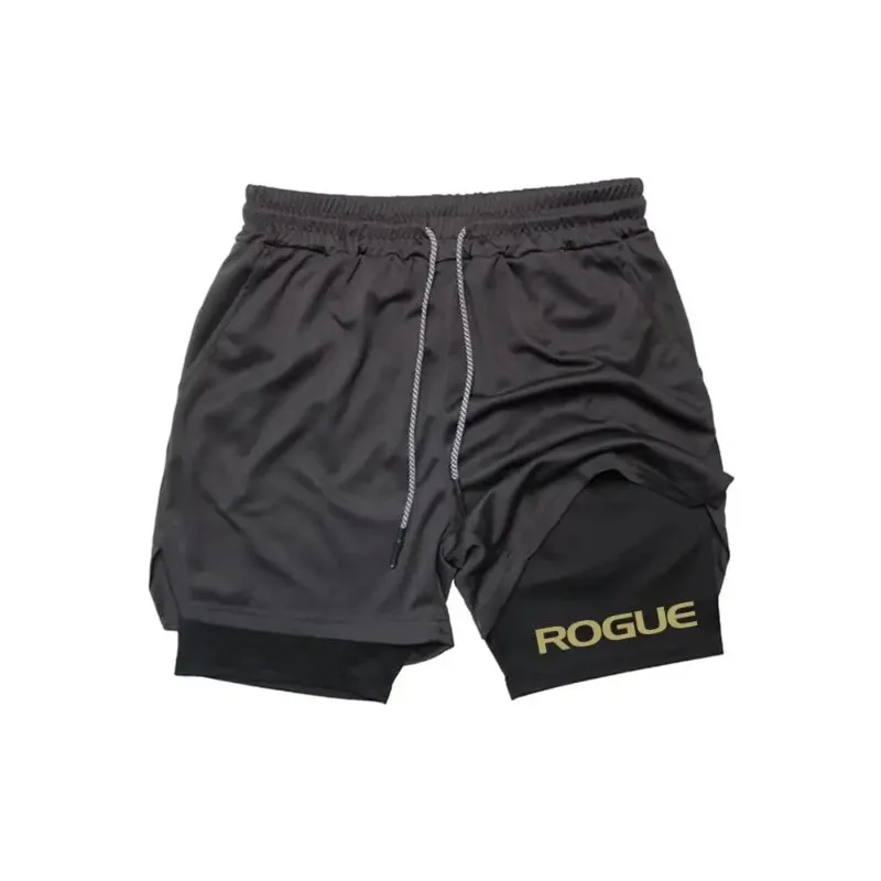 Men's Running Shorts 2-In-1 Double-deck Sport Sportswear Gym Fitness Compression Short Pants Training Jogging Bottom Clothing