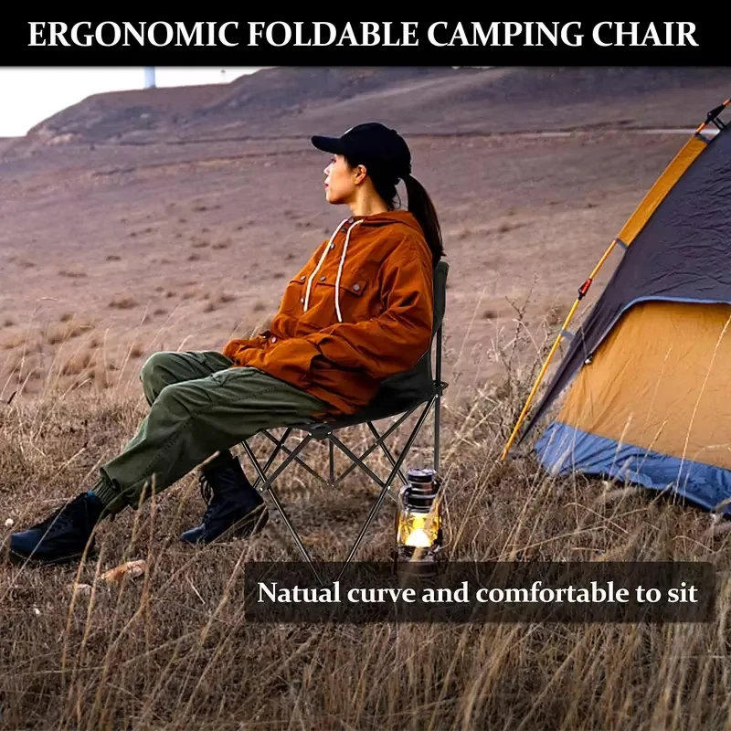 Camping Foldable Chair Outdoor Portable Fishing Chairs High Load Bearing Durable Oxford Cloth Outdoor Picnic Chair Furniture thumbnail 6