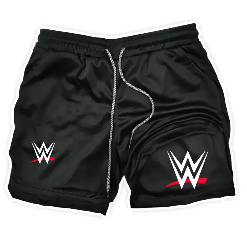 New Fitness 2-in-1 Men Running Shorts Pants Fitness Quick-Drying Fashion Performance Shorts with Phone Pocket Towel Ring Sports