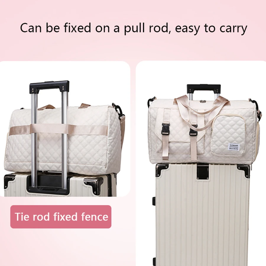 Durable Nylon Travel Duffle Bag, Portable Sports Gym Bag for Overnight Trips Shoulder Duffel Training Bag, Spacious Argyle thumbnail 5