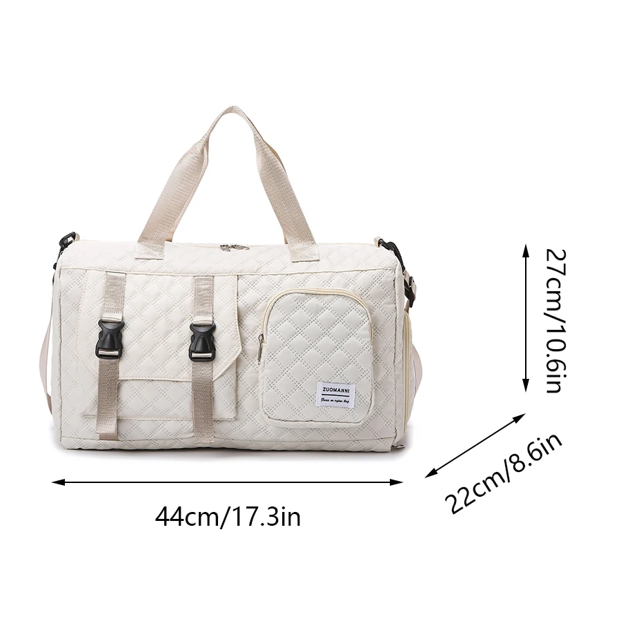 Durable Nylon Travel Duffle Bag, Portable Sports Gym Bag for Overnight Trips Shoulder Duffel Training Bag, Spacious Argyle thumbnail 3