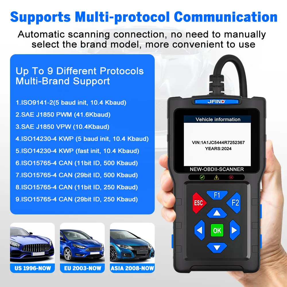 For Yamaha For Honda Car OBD2 Scanner 3-in-1 Universal Motorcycle Cable Code Reader Battery Performance Testing Diagnostic Tool thumbnail 6