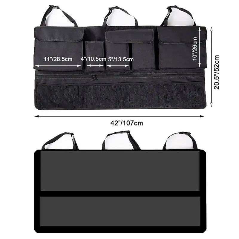Universal Auto SUV/MPV Organizer Trunk Back Seat Storage Bag Car Rear Multifunctional Storage Net Pocket Car Interior Supplies thumbnail 2
