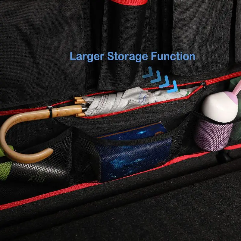 Universal Auto SUV/MPV Organizer Trunk Back Seat Storage Bag Car Rear Multifunctional Storage Net Pocket Car Interior Supplies thumbnail 4
