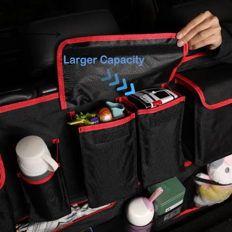 Universal Auto SUV/MPV Organizer Trunk Back Seat Storage Bag Car Rear Multifunctional Storage Net Pocket Car Interior Supplies thumbnail 5