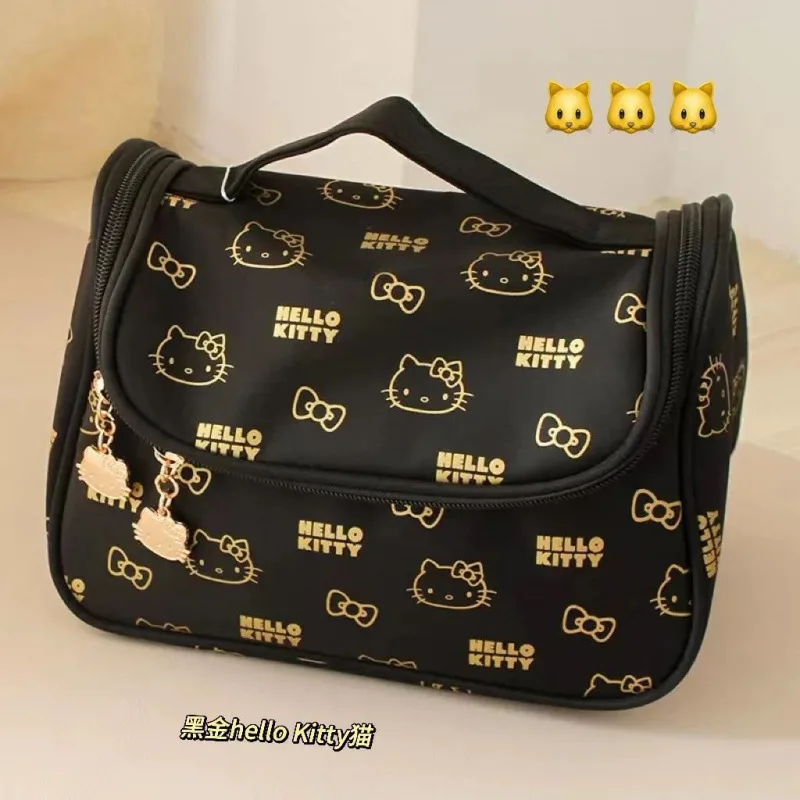 Hello Kitty Cartoon Cute Cat Makeup Bag Handheld Large Capacity Storage Bag Travel Portable Toiletries Bag Gift for Girls