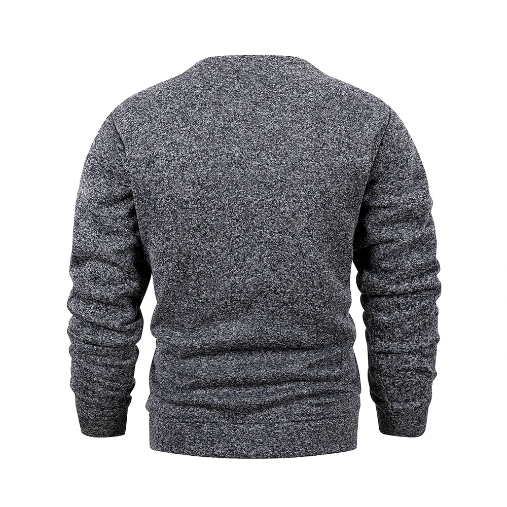 Men's Warm Crew Neck Sweatshirt Fleece Lined Thermal Pullover Autumn Winter Fashion Casual Sweater Loose Knit Long Sleeve Hoodie thumbnail 6