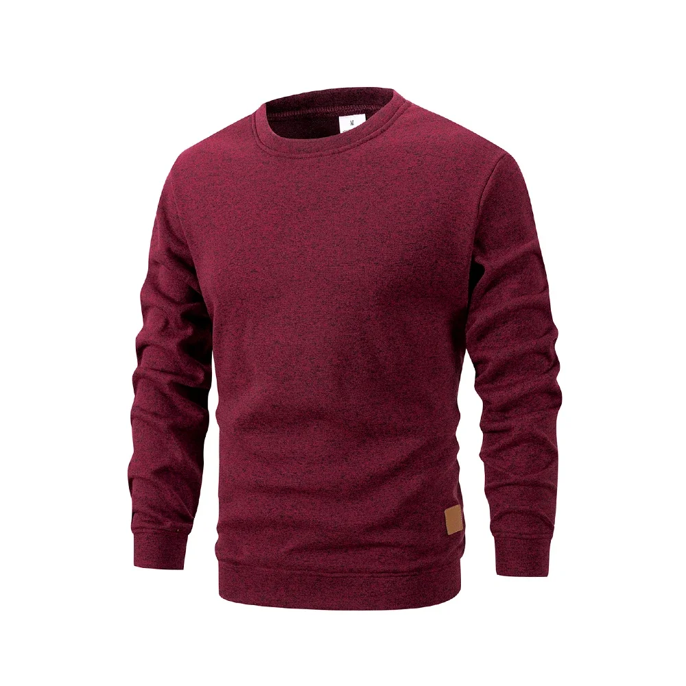 Men's Warm Crew Neck Sweatshirt Fleece Lined Thermal Pullover Autumn Winter Fashion Casual Sweater Loose Knit Long Sleeve Hoodie thumbnail 3