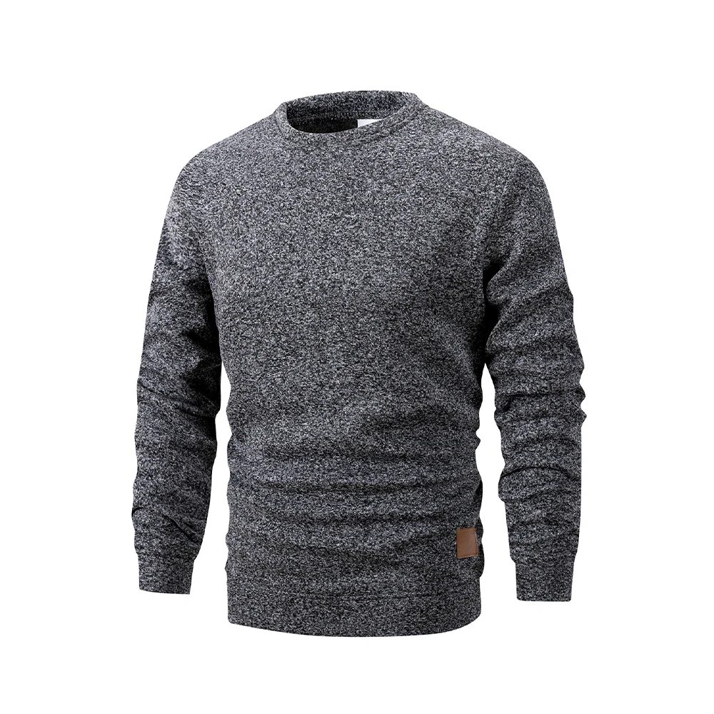 Men's Warm Crew Neck Sweatshirt Fleece Lined Thermal Pullover Autumn Winter Fashion Casual Sweater Loose Knit Long Sleeve Hoodie thumbnail 4