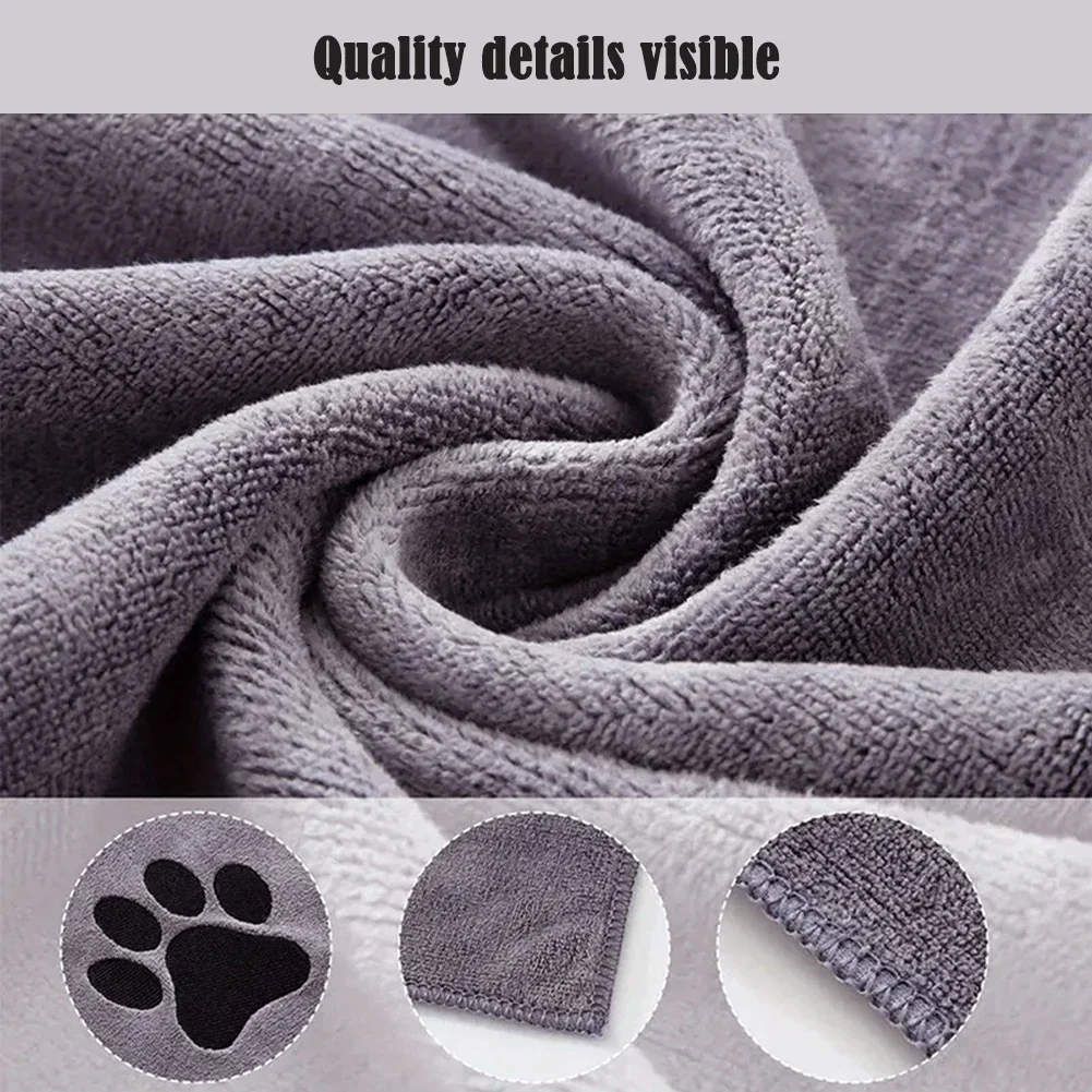 1Pc Pet Towel Soft, Thickened and Quick-drying Small Large Dog Cat Bath Towel Absorbs Water and Does Not Shed Hair thumbnail 4