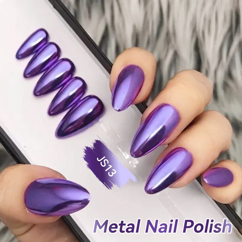 LILYCUTE 7ml  Mirror Metallic Nail Polish No Need of UV LED Lamp Nail Supplies Vernis Red Purple Mirror Effect for Nails thumbnail 2