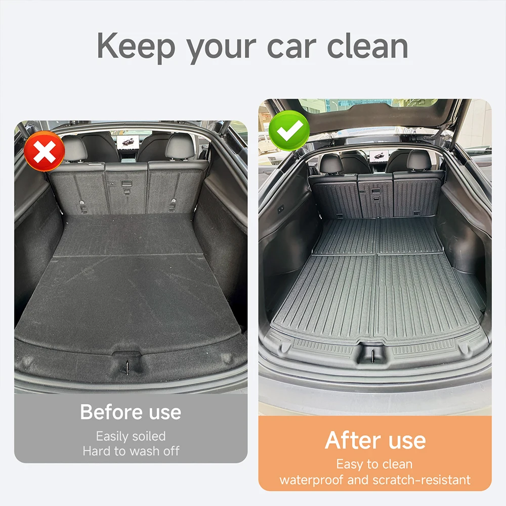 For Tesla Model Y Juniper 2026 Accessories TPE Floor Mats Cargo Liner Waterproof Trunk Mat for Tesla Model Y Juniper Accessories thumbnail 6