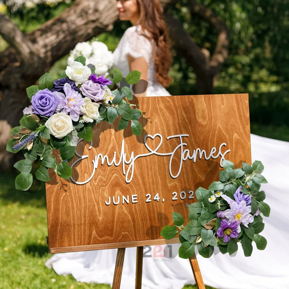 Artificial Wedding Arch Flowers Kit Boho Dusty Rose Blue Eucalyptus Garland Drapes for Wedding Decorations Welcome Sign thumbnail 4