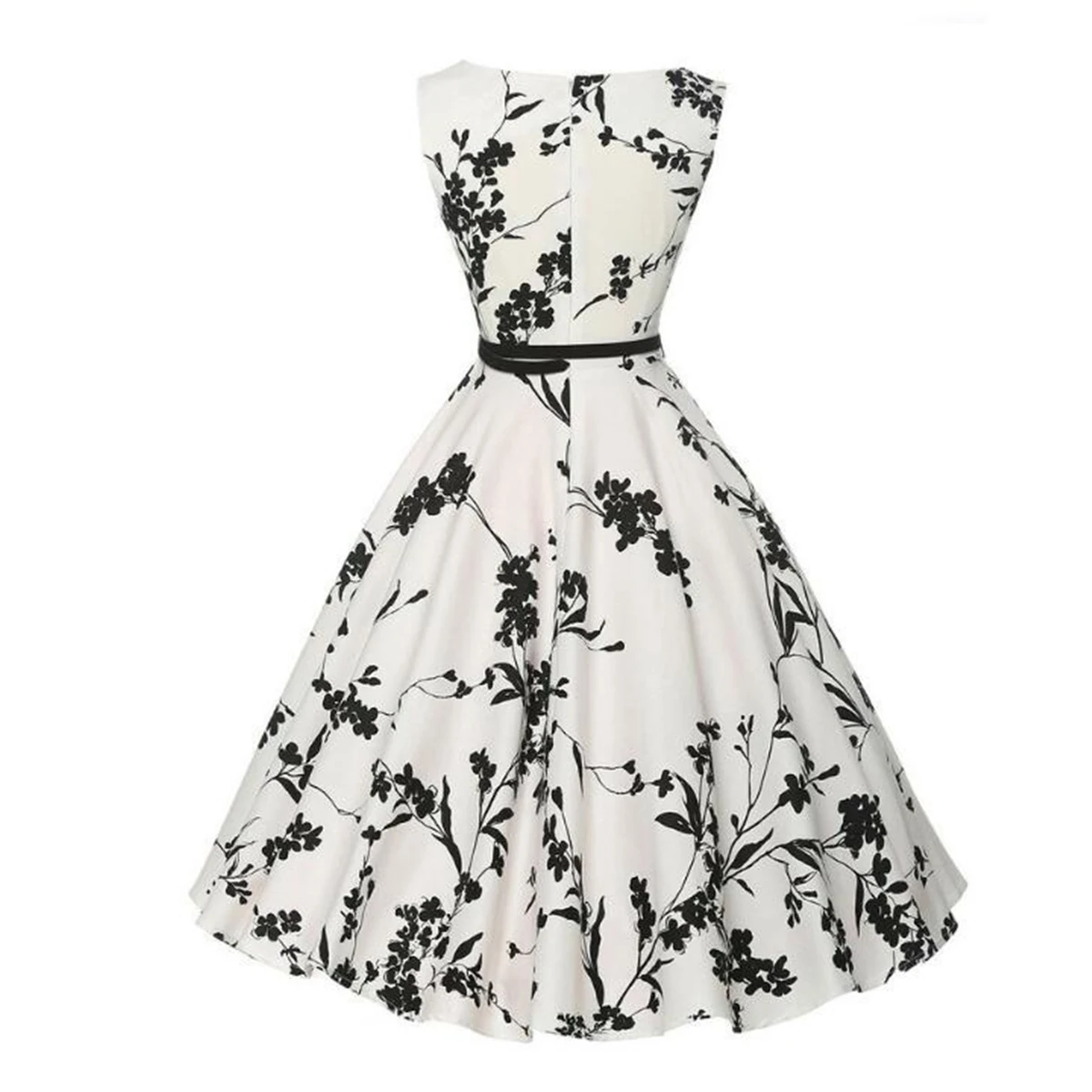 Summer Vestidos Dress Clothing Floral Robe Retro Swing Casual Vintage Rockabilly Dresses thumbnail 4