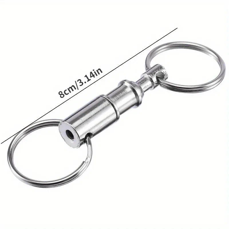 3pcs Quick disassembly keyring detachable double ring keychain hanging button female keyring thumbnail 4