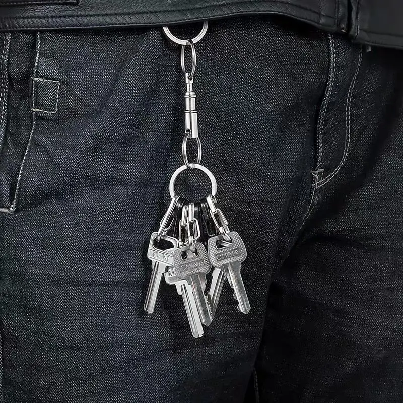 3pcs Quick disassembly keyring detachable double ring keychain hanging button female keyring thumbnail 6