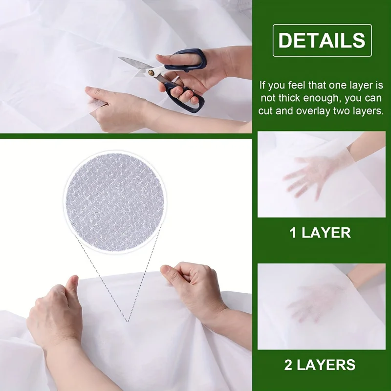 Gardening Floating Mulch Cloth Thickened Non-Woven Fabric160cm×1000cmPlant Cold Protection Cover for Vegetables and Fruit Trees, thumbnail 5