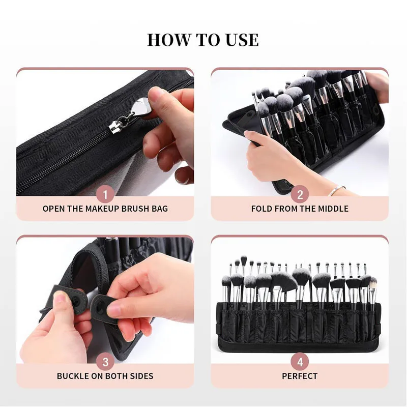 Multifunctional Makeup Brush Storage Bag Makeup Artist Cosmetic Case Handbag Portable Travel Cosmetic Organizer Bag Beauty Tools thumbnail 5