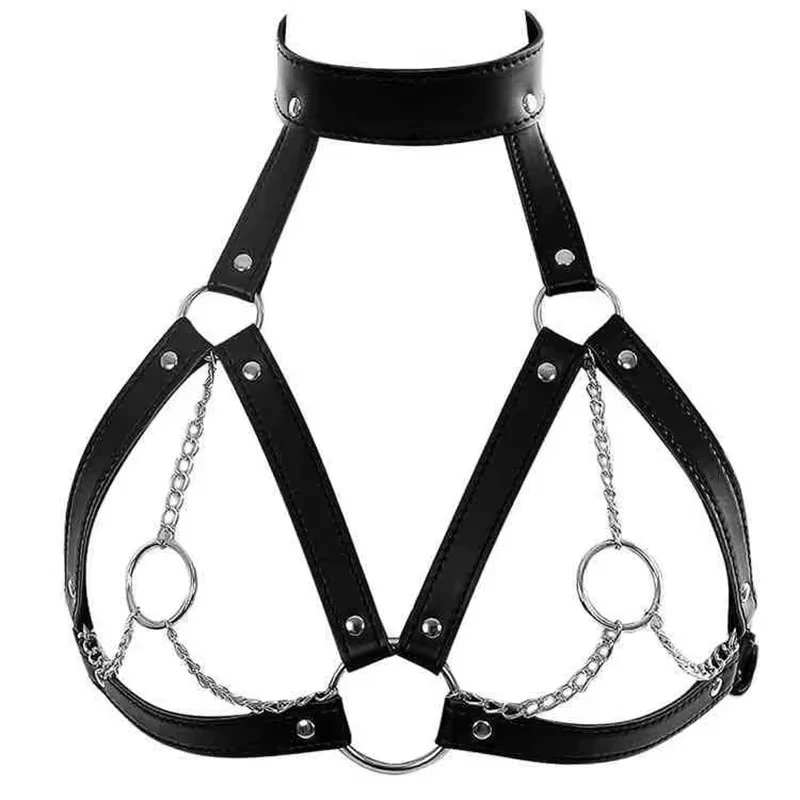 BDSM Women Sexy Body Chest Harness Belt Bondage Lingerie Leather Fetish Clothing Garter Erotic Sex Toys for Couples Strip Club thumbnail 2