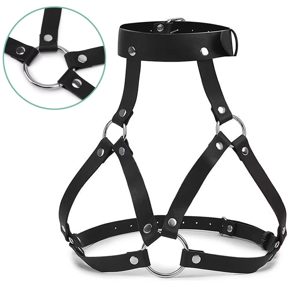 BDSM Women Sexy Body Chest Harness Belt Bondage Lingerie Leather Fetish Clothing Garter Erotic Sex Toys for Couples Strip Club thumbnail 3