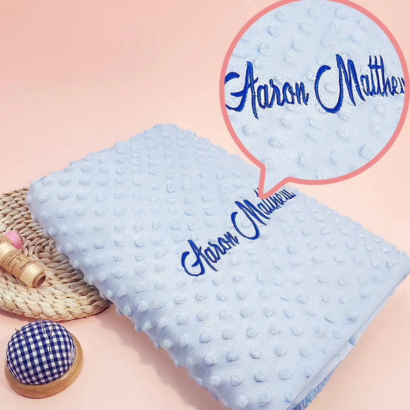 Personalized Baby First Name Cover Kids Custom Blanket Newborn Boy Girl Birthday Gift Swaddle Bed Toddler Stroller Crib Blanket thumbnail 6