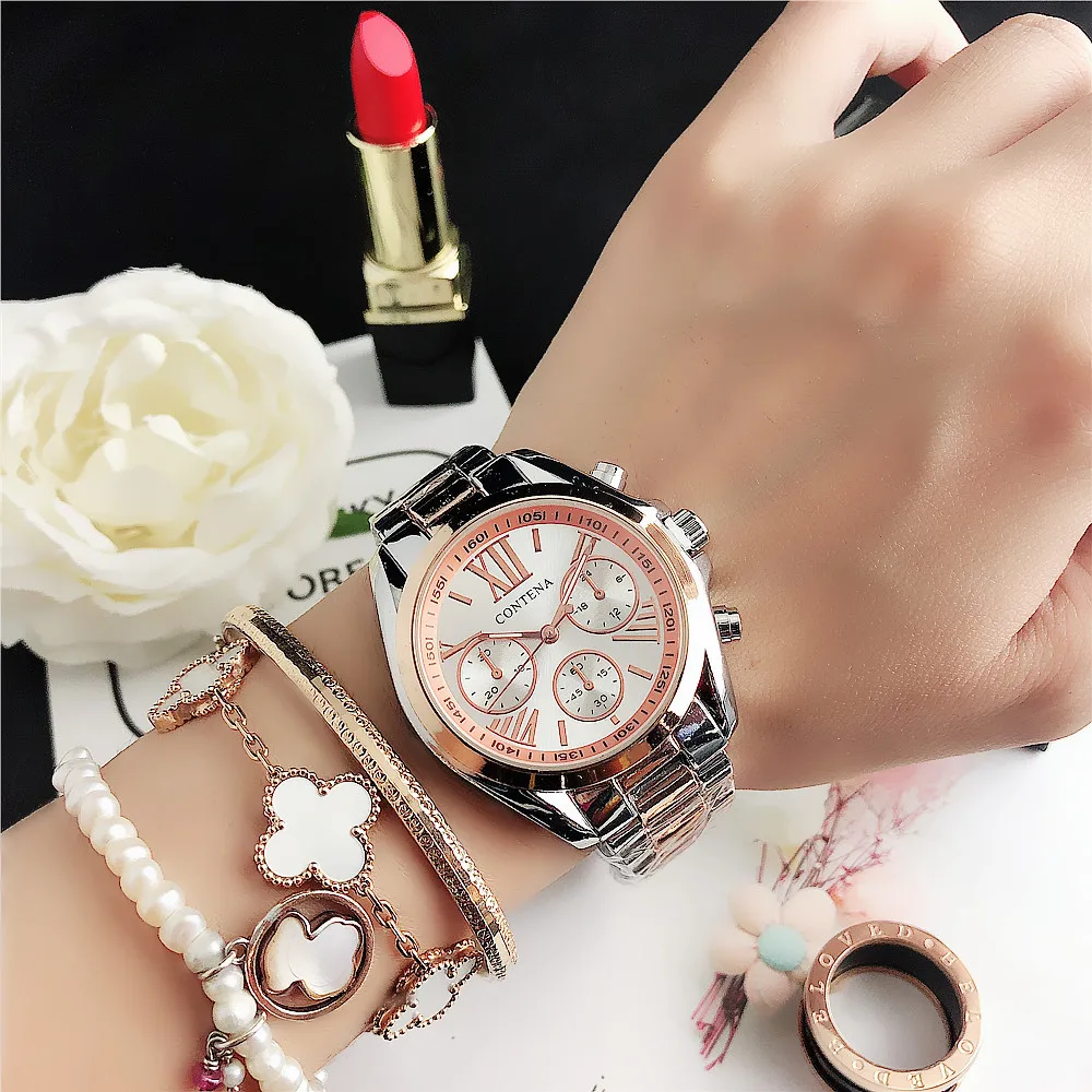 New Women's Watches Luxury Stainless Steel Rhinestone Quartz Wristwatches Clock Temperament Elegant Ladies Watch montre femme thumbnail 4
