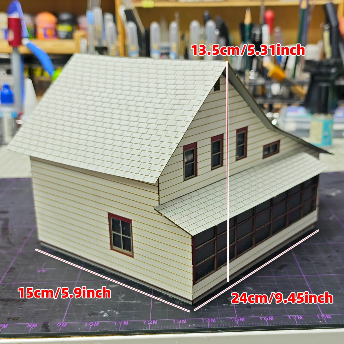 Assembly Architectural model sand table villa streetscape community detached house Europeanizing diorama Scale model kit 1/64 thumbnail 2